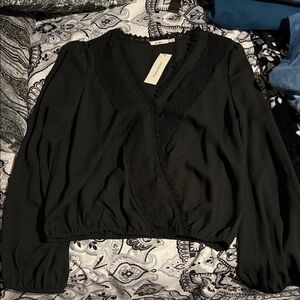 Miami Black Lace Accent Blouse
